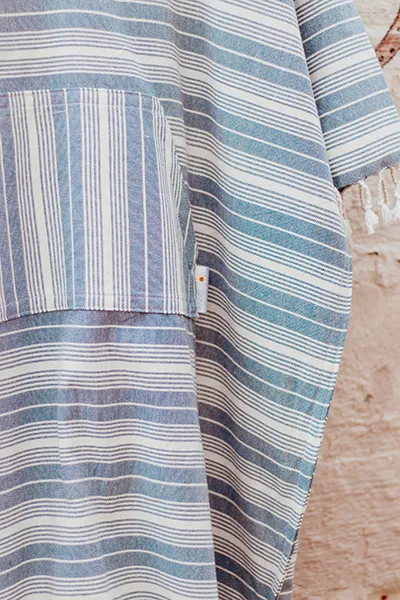 Annie Son Surf Poncho Loveline in Blue - Beachwear that makes you smile