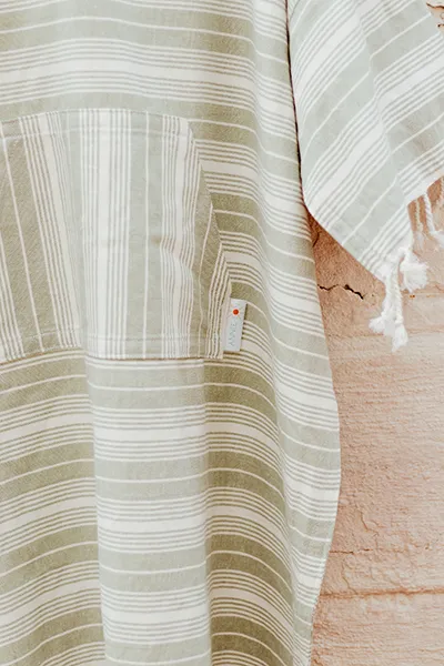 Annie Son Surf Poncho Loveline in Olive - Beachwear that makes you smile